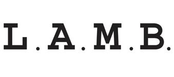 The image displays the text L.A.M.B. in bold, black, uppercase letters with a period after each letter, set against a white background.